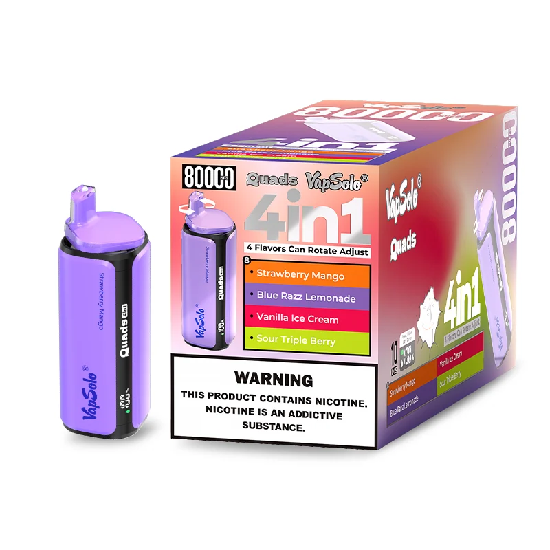 Vapsolo Quads 80000 Strawberry Mango Blue Razz Lemonade Vanilla Ice Cream Sour Triple Berry