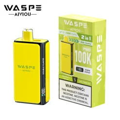 Waspe Aiviou 100K PRO 2-in-1 Vape met schuifregelaar: Aardbei-banaan & Sappige perzik-ijs