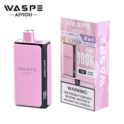 Waspe Aiviou 100K PRO 2in1 Slide Control Vape Strawberry Raspberry Cherry & Black Ice Dragon Fruit Strawberry
