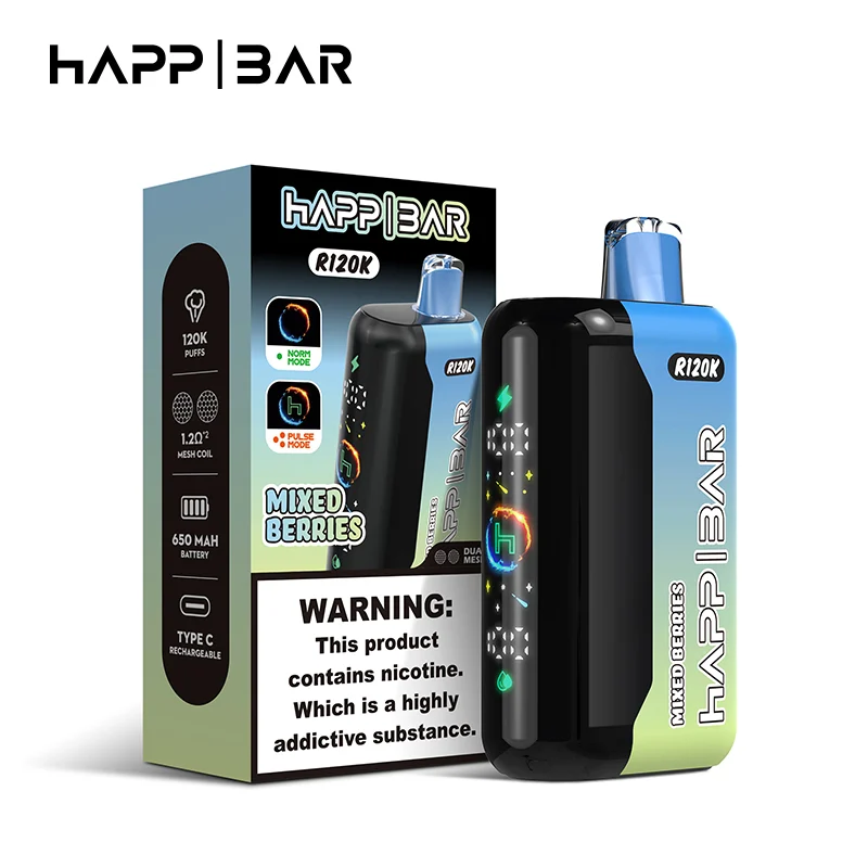 Happ Bar R120K Disposable Vape Wholesale 1 Mixed Berries