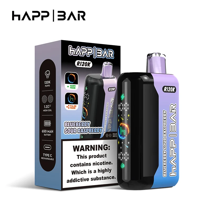 Happ Bar R120K Disposable Vape Wholesale 13 Blueberry Sour Raspberry