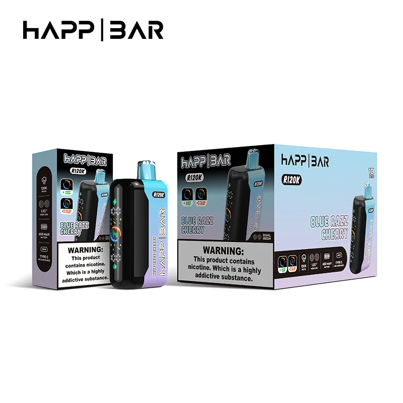 Happ Bar R120K Disposable Vape Wholesale Overview packing box Happ Bar R120K Disposable Vape Wholesale Overview packing box