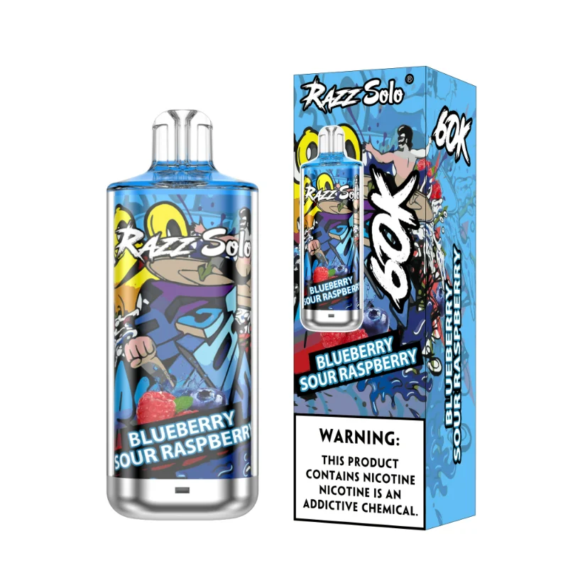 Razz Solo 60K Puffs Disposable Vape Wholesale 4 Blueberry Sour raspberry