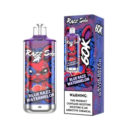 Vaporizador desechable Razz Solo de 60 000 caladas al por mayor: 7 Blue Razz Watermelon