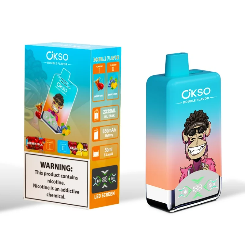 OKSO Double Flavor 60K Disposable Vape 18 Cherry Cola & Grape Lemon