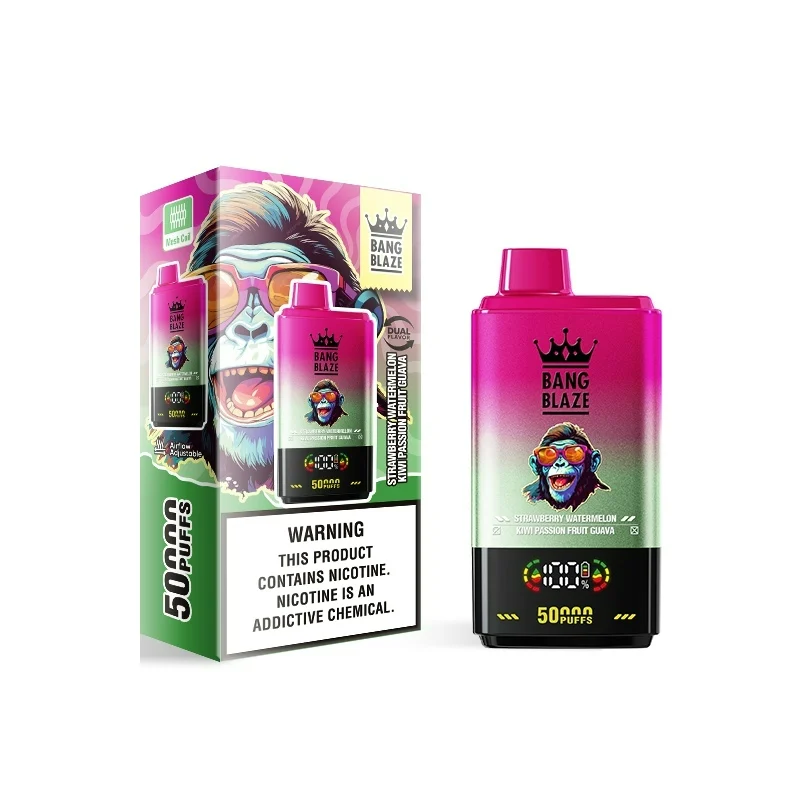 Bang Blaze 50000 Puffs Disposable Vape 12 Strawberry Watermelon & Kiwi Passion Fruit Guava