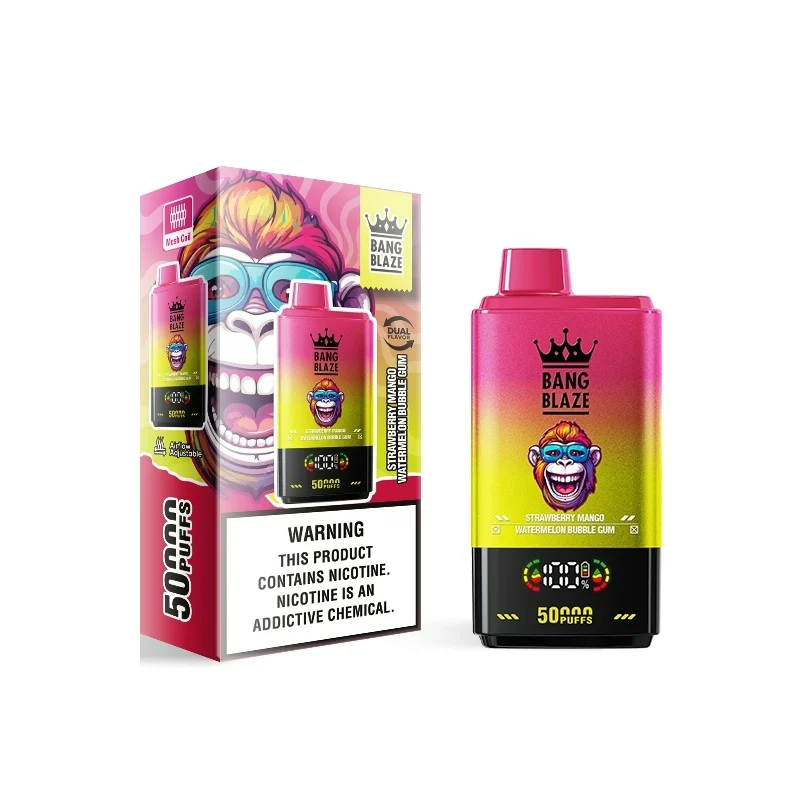 Bang Blaze 50000 Puffs Disposable Vape 9 Strawberry Mango & Watermelon Bubblegum