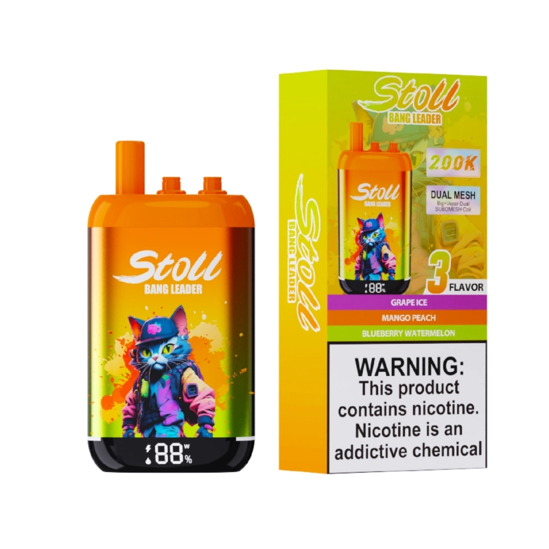 Bang Leader Stoll 200K Disposable Vape 2 Grape Ice & Mango Peach & Blueberry Watermelon
