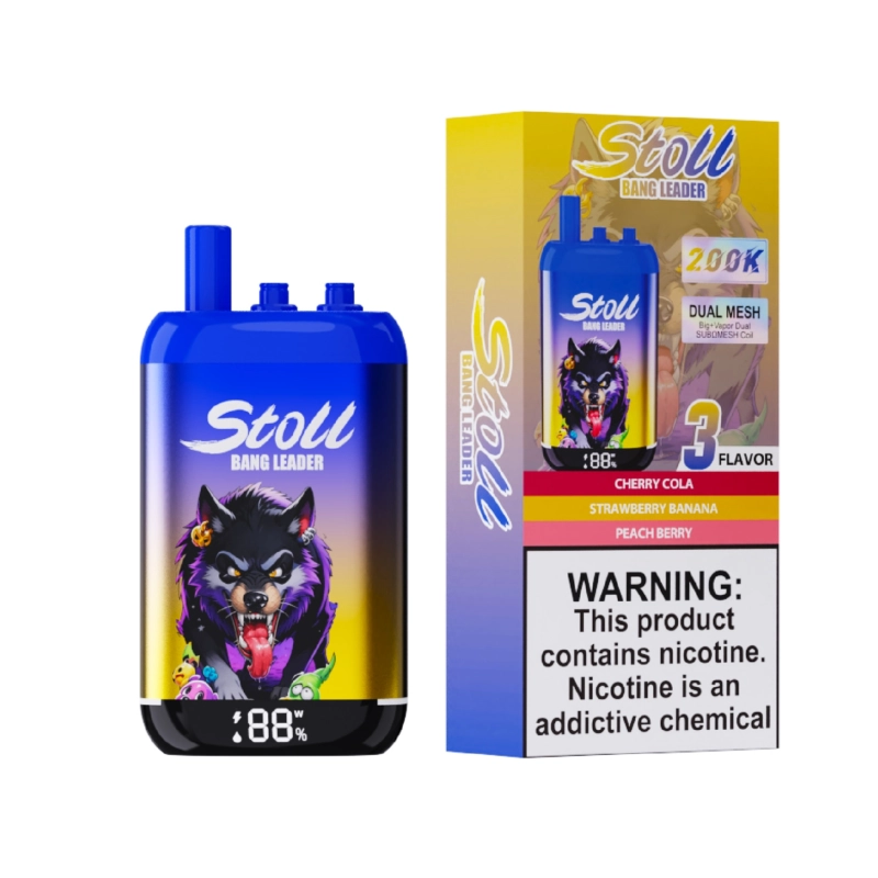 Bang Leader Stoll 200K Disposable Vape 6 Cherry Cola & Strawberry Banana & Peach Berry