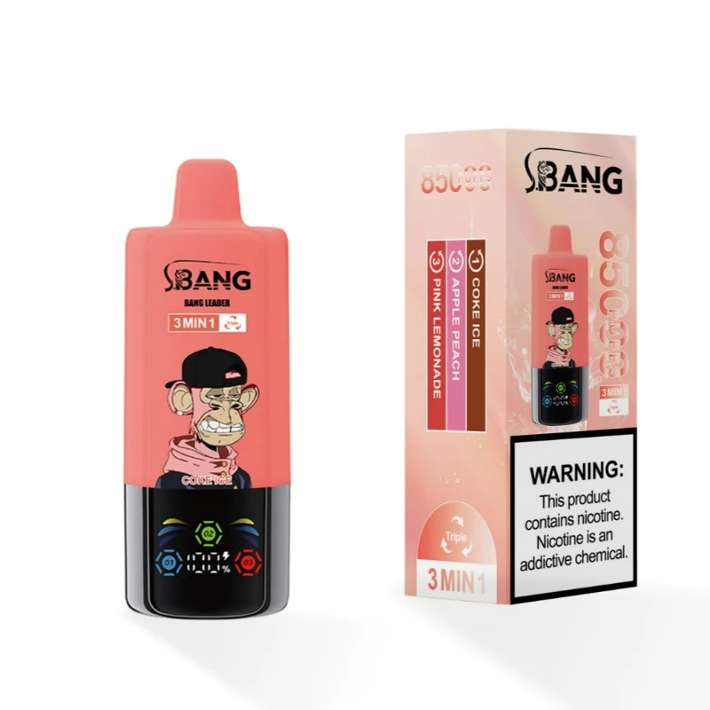 Bang Leader Triple 85000 Puffs Disposable Vape 6 Coke Ice & Apple Peach & Pink Lemonade
