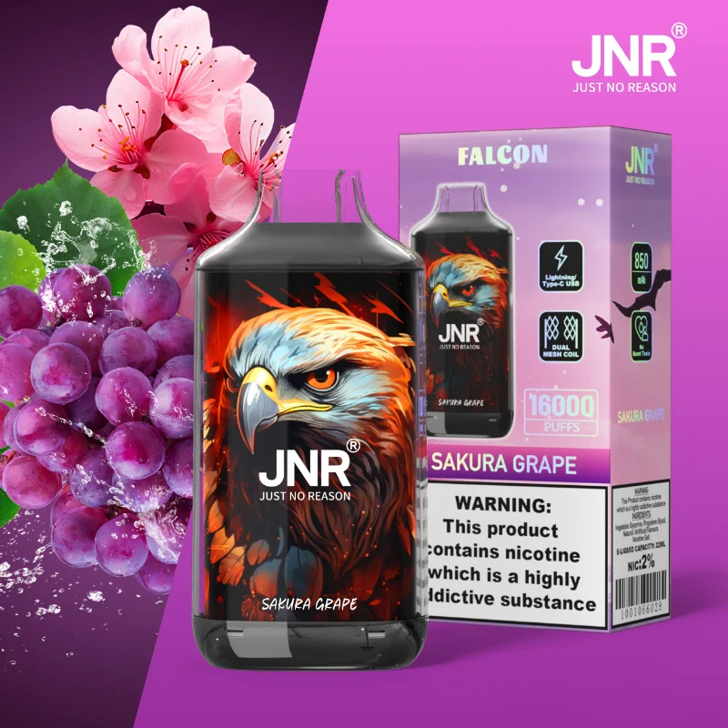 JNR Falcon 16K 16000 Puffs Disposable Vape FN12 Sakura Grape