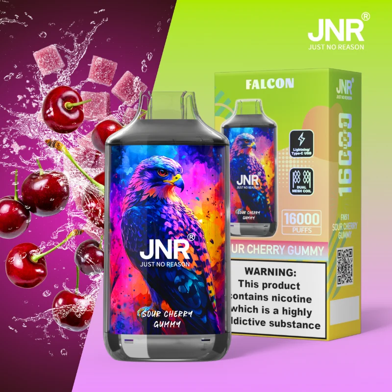 JNR Falcon 16K 16000 Puffs Disposable Vape FN51 Sour Cherry Gummy