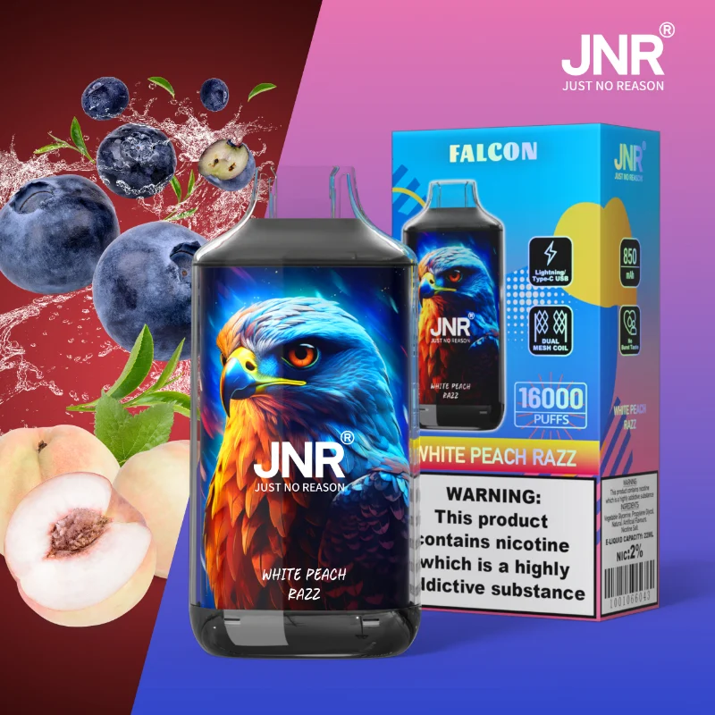 JNR Falcon 16K 16000 Puffs Disposable Vape White Peach Razz