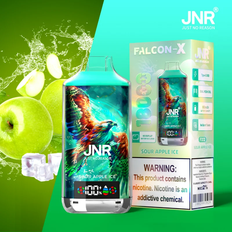 JNR Falcon X 18K Disposable Vape FX12 Sour Apple Ice