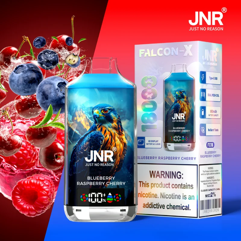 JNR Falcon X 18K Disposable Vape FX16 Blueberry Raspberry Cherry