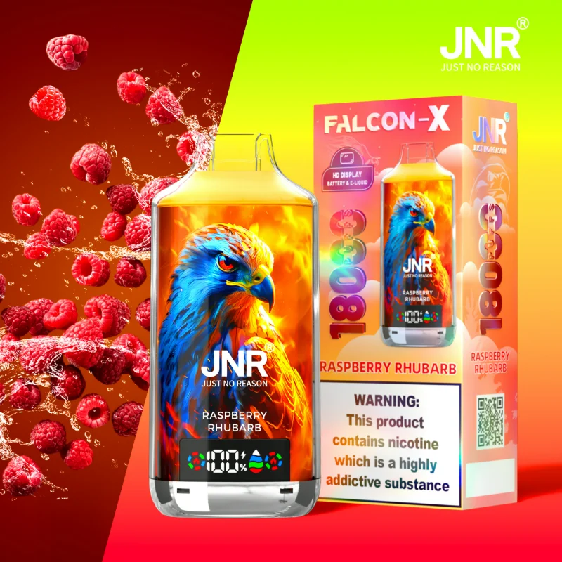 JNR Falcon X 18K Disposable Vape FX41 Raspberry Rhubarb