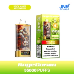 JNR Rage Gorilla 55K Disposable Vape 15 Peach Mango Watermelon