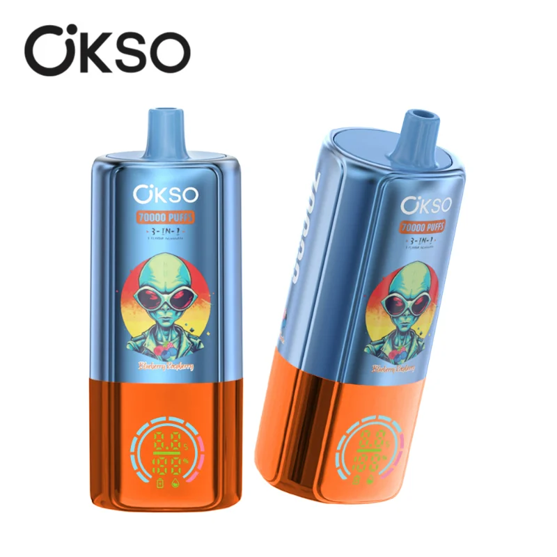 OKSO 3in1 70000 Puffs Disposable Vape 1 Blueberry Raspberry Mixed Berries Apple Peach