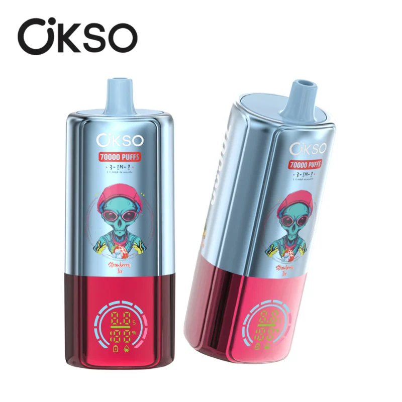 OKSO 3in1 70000 Puffs Disposable Vape 3 Strawberry ice Jungle Juice Dragon Melon
