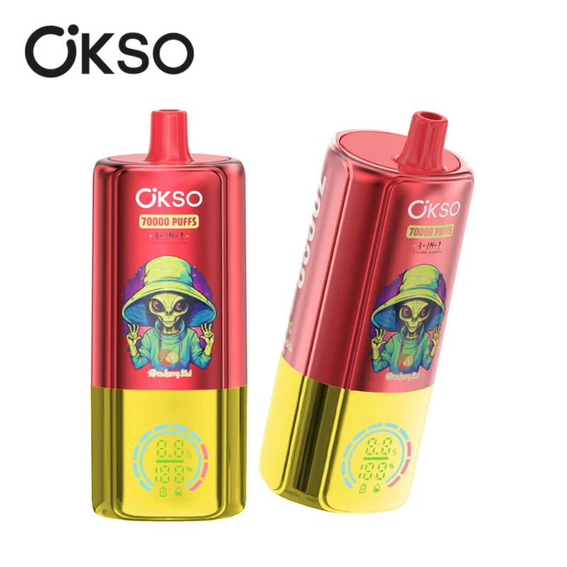 OKSO 3in1 70000 Puffs Disposable Vape 7 Strawberry Kiwi Watermelon Bubble Gum Triple Mango ice
