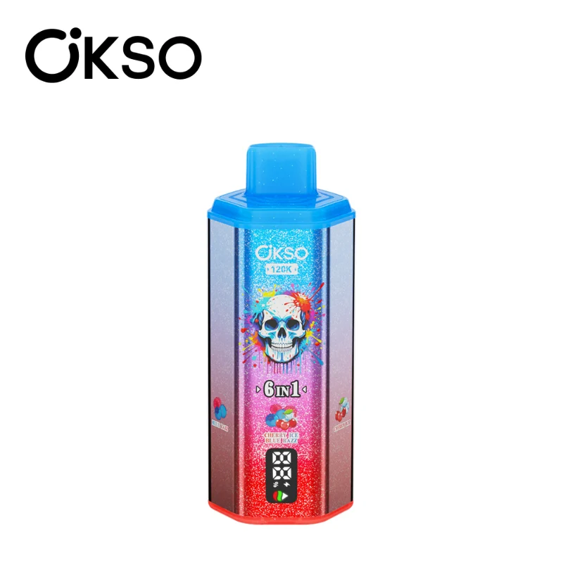 OKSO 6in1 120K Puffs Disposable Vape 2 Blue Razz & Cherry Ice & Lemon Lime