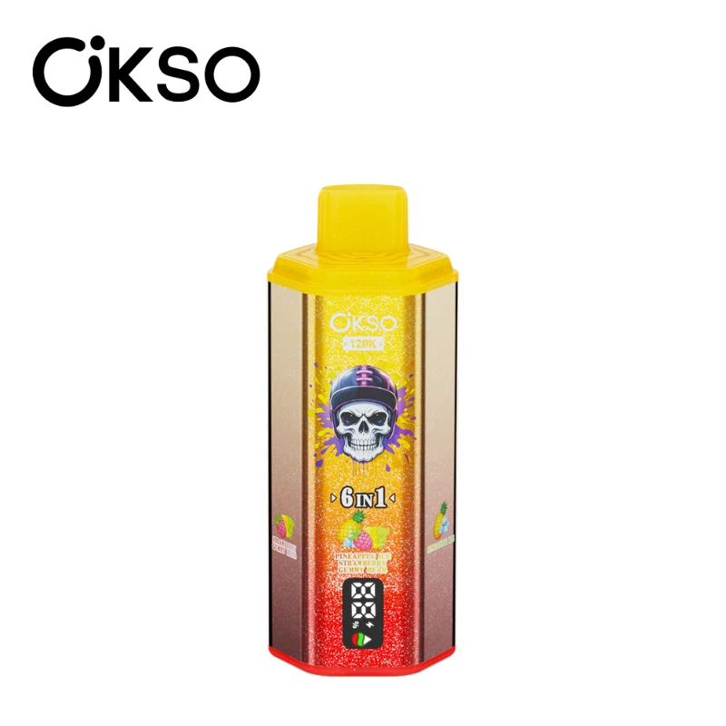 OKSO 6in1 120K Puffs Disposable Vape 3 Strawberry Gummy Bear & Pineapple Ice & Blue Razz Lemonade OKSO 6in1 120K Puffs Disposable Vape 3 Strawberry Gummy Bear & Pineapple Ice & Blue Razz Lemonade