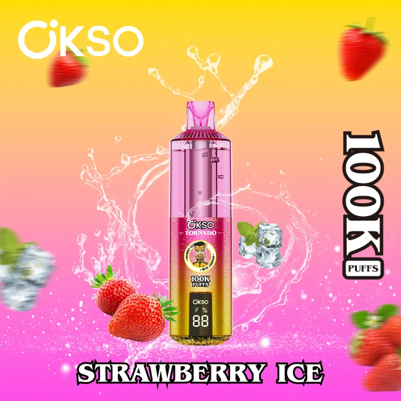 OKSO Tornado 100K RGB Disposable Vape 10 Strawberry Ice